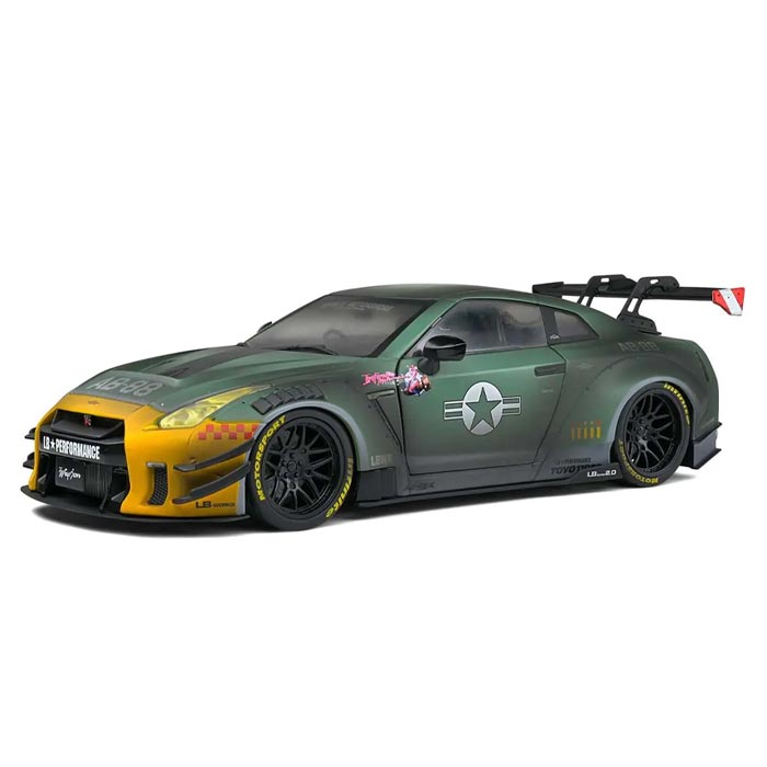 ソリド 1/18 日産 GT-R R35 LB WORKS 2020 グリーン/グレー 模型