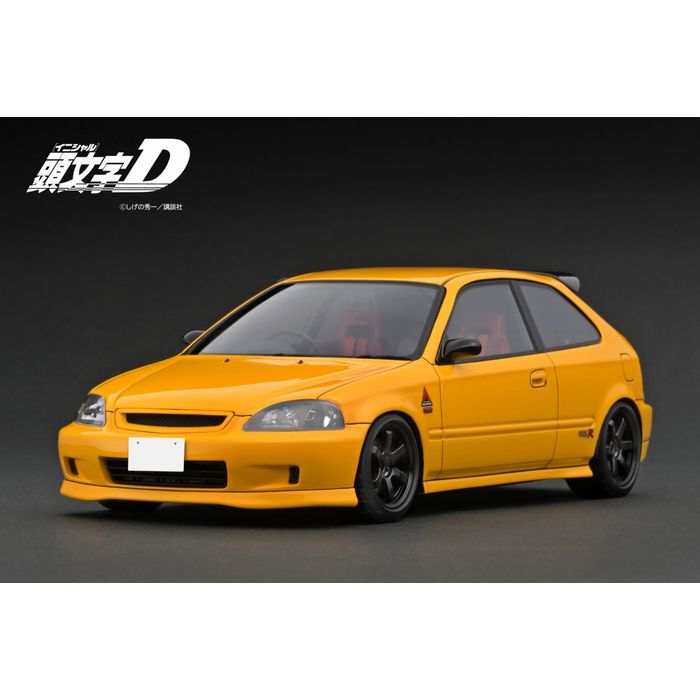 1/18 IINITIAL D Honda CIVIC (EK9) Type R Yellow ホンダ シビック 頭