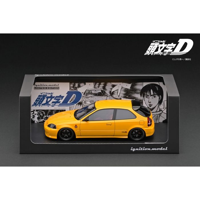 1/18 IINITIAL D Honda CIVIC (EK9) Type R Yellow ホンダ シビック 頭