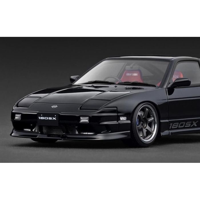 あすつく 1/18 Nissan 180SX TYPE X (RPS13) Black ミニカー 模型 完成
