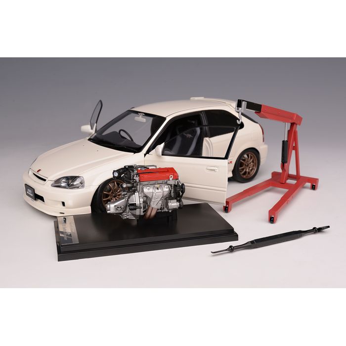 イノモデル Honda Civic Type-R EK9 ミニカー 2台セット Honda CIVIC (EK9) Type R Yellow With Engine (ミニカー