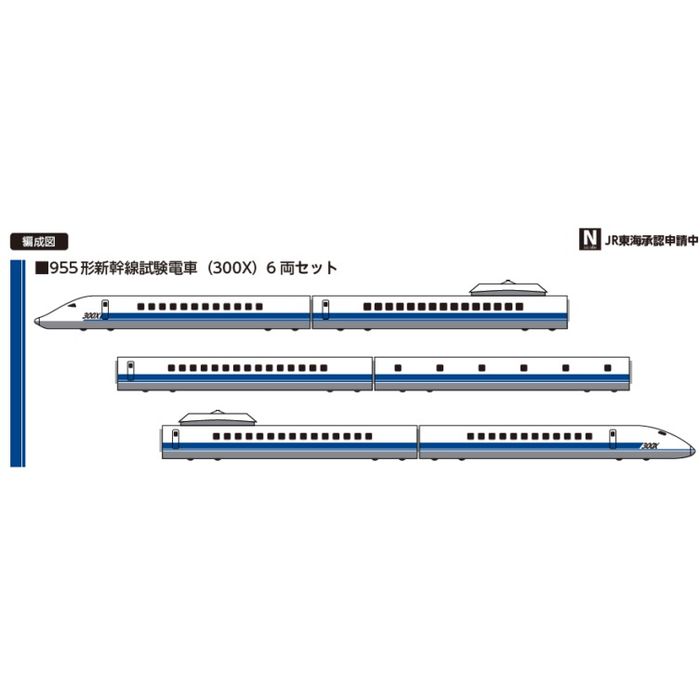 Nゲージ 955形新幹線試験電車（300X）6両セット 鉄道模型 ポポンデッタ