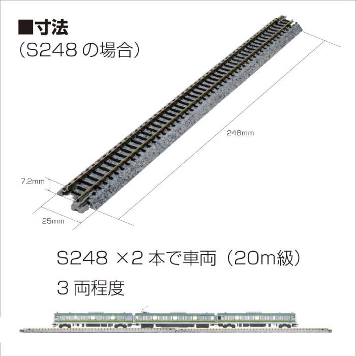 KATO 単線直線線路248mm 130本 Nゲージ 直線線路 248mm 鉄道模型 レール レイアウト 線路