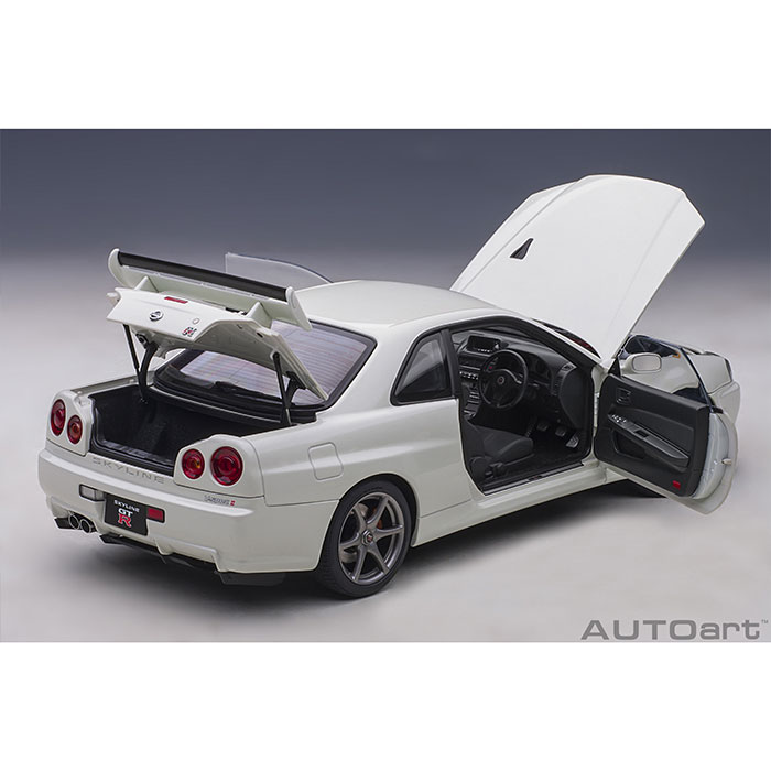 1/18 日産 スカイライン GT-R R34)Vスペック II ホワイトパール 車