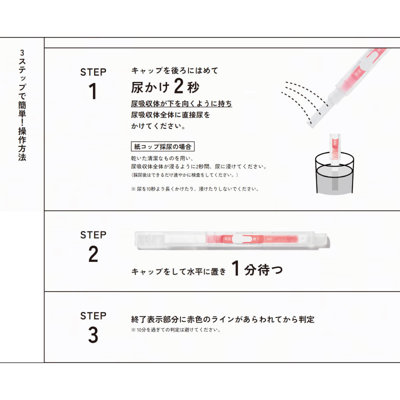 【第2類医薬品】3個セット チェックワンＳ 1回用 アラクス 妊娠検査薬 早い 送料無料 日本製｜fma｜05