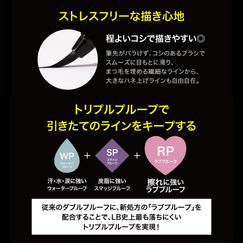 LB パワーオブアイライナー リキッド チョコブラウン アイライナー 落ちない リキッド ブラウン 極細 人気 日本製 皮脂に強いアイライナー ウォータープルーフ｜fma｜04