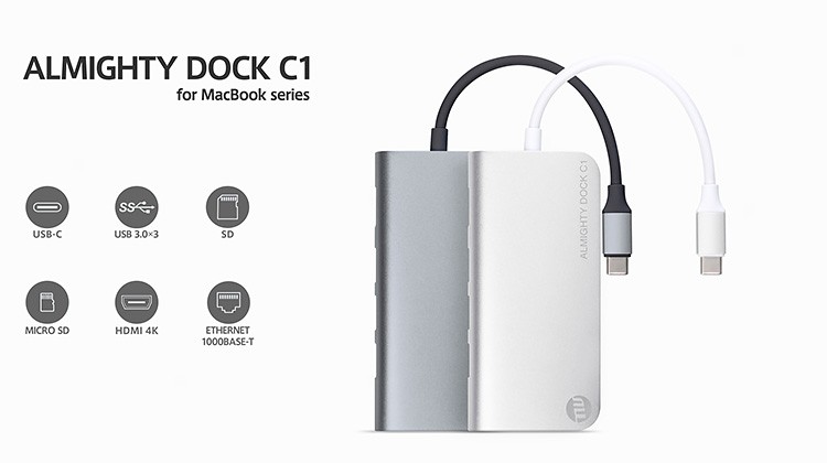 TUNEWEAR ALMIGHTY DOCK C1 Ethernet HDMI 4K PD対応 USBハブ