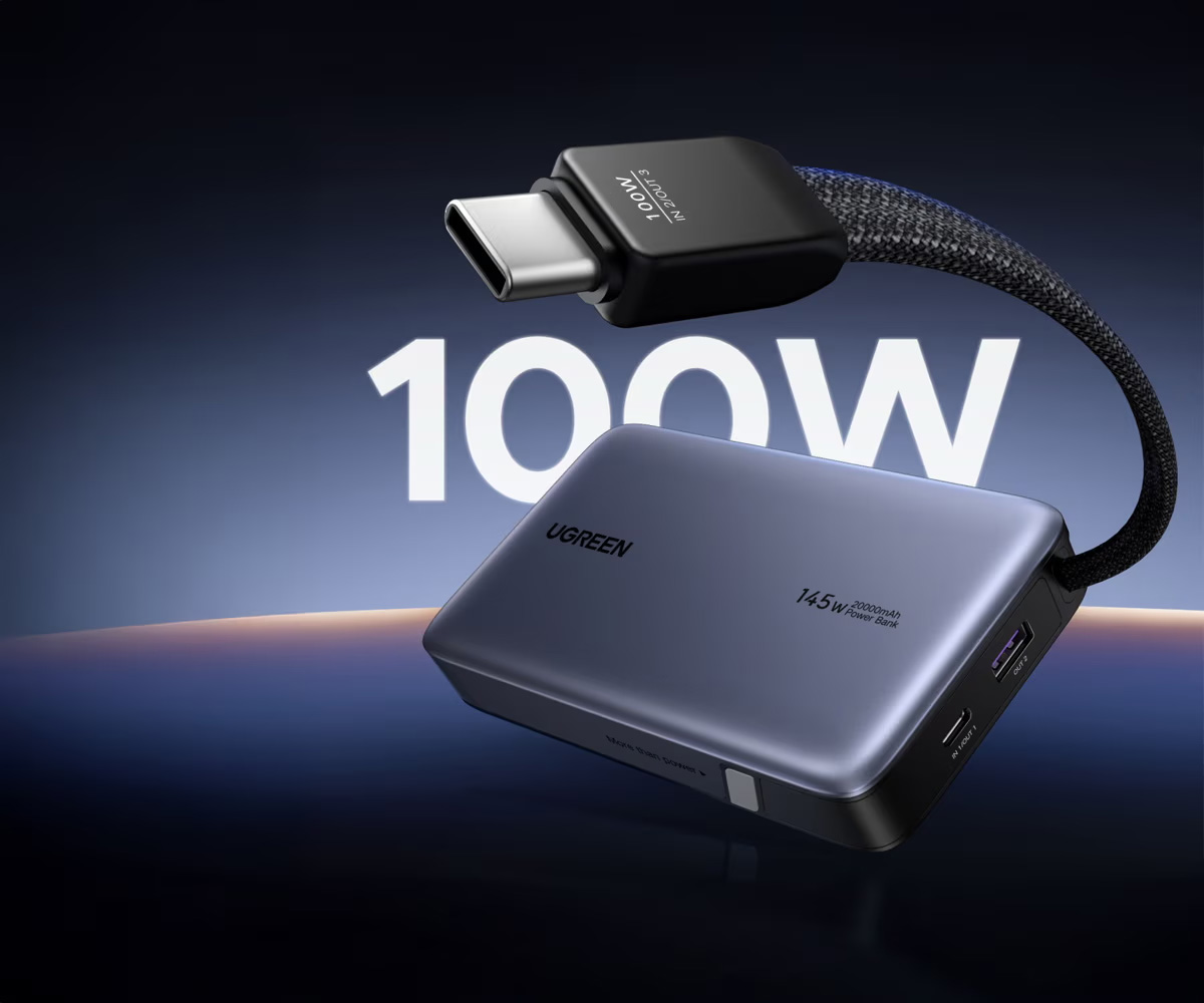 UGREEN UGREEN 20000mAhケーブル付きモバイルバッテリー 55992B