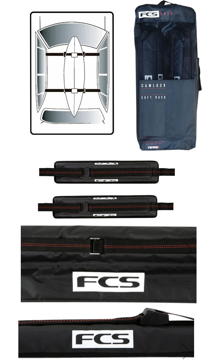 FCS サーフボードキャリア SINGLE SOFT RACKS with CAMLOCK
