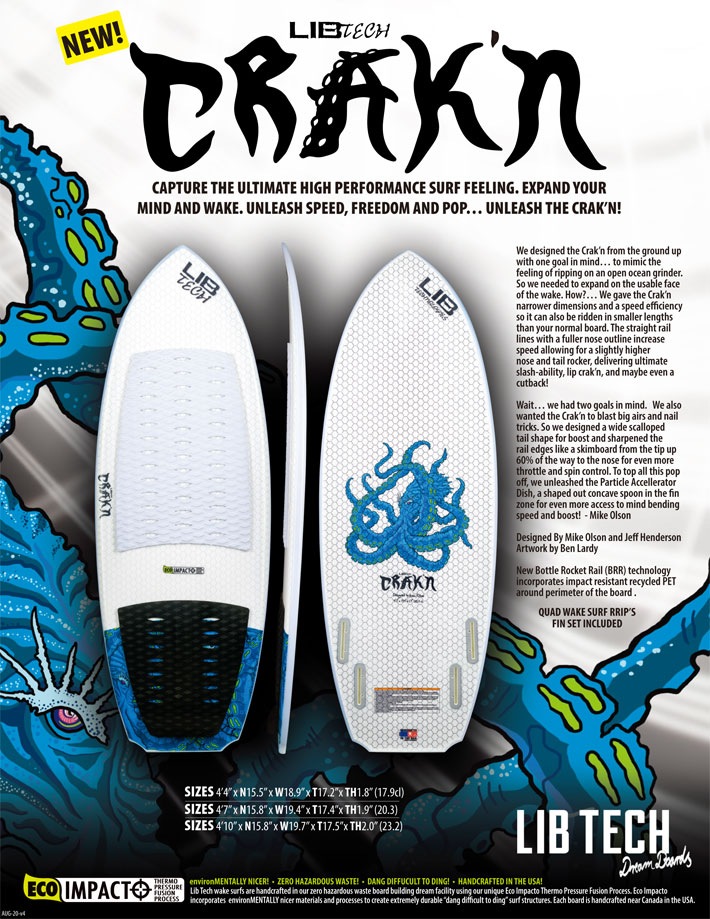 Libtech サーフボード リブテック CRAK'N クラーケン 4FIN WAKE SURF用