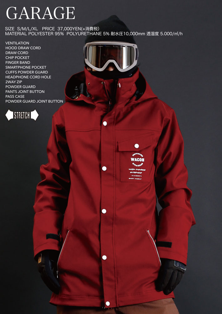 [決算SALE] 21-22 WACON スノーボードウェア メンズ GARAGE JACKET ガレージ ジャケット ワコン スノボ ジャケット