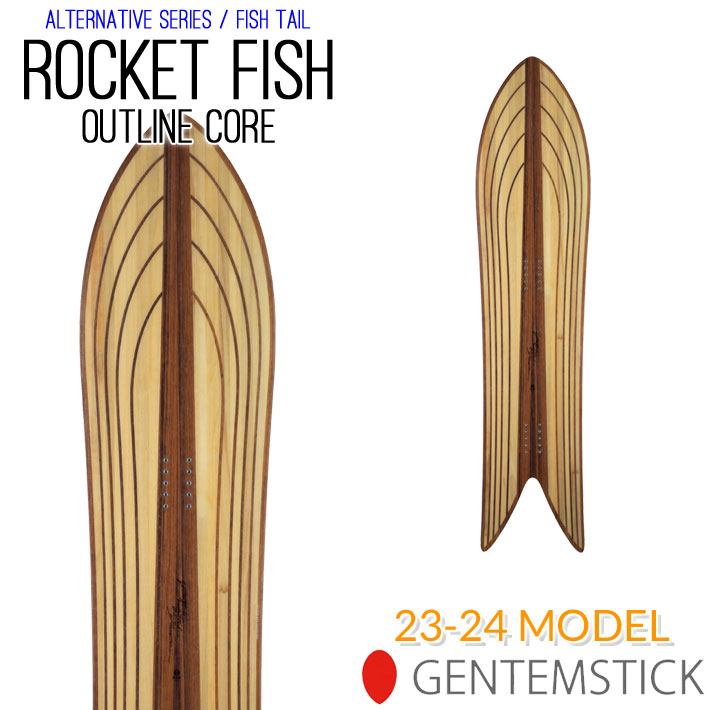 23-24 GENTEMSTICK ROCKET FISH OUTLINE CORE 144.7cm ゲンテンスティック ロケットフィッシュ  アウトラインコア スノーボード パウダーボード 板 2023 2024