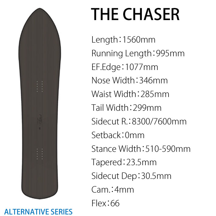 [予約] 24-25 GENTEMSTICK THE CHASER 156cm ゲンテンスティック ザ チェイサー スノーボード パウダーボード  アクセルキャンバー 板 送料無料