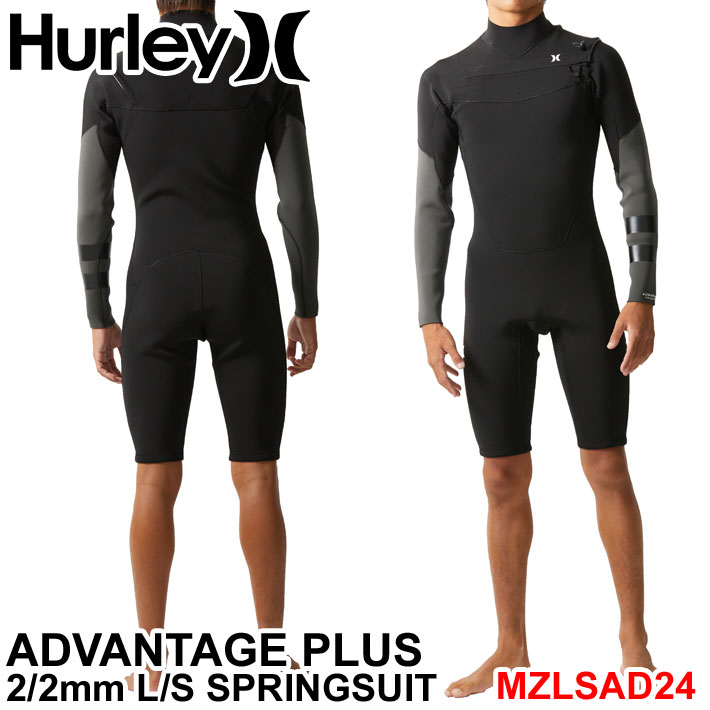 2024 Hurley ウェットスーツ ハーレー ロングスプリング ロンスプ MZLSAD24 メンズ ADVANTAGE PLUS 2mm ×  2mm SHORT L/S CHEST ZIP サーフィン