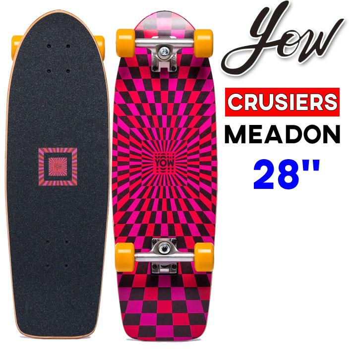 Yowヤウクルーザー スケートボード　ライトニングボルト YOW（ヤウ） サーフスケート クルーザー MEADOW PINK 28インチ メドウ