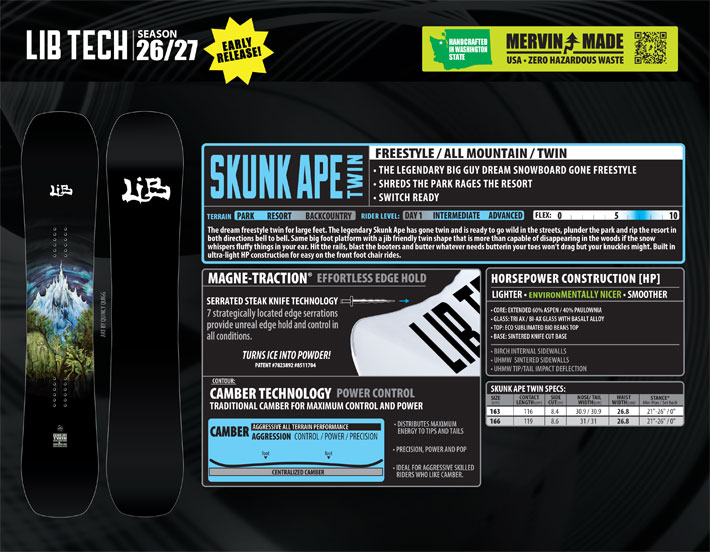 LIB TECH（リブテック） EARLY MODEL 26-27 LIB TECH スノーボード