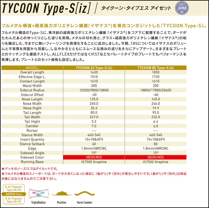 予約 26-27 GRAY TYCOON Type-S iz タイクーン・タイプエス アイゼット