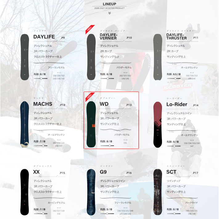スクーター　スライダース2 スノーボード ダブルキャンバー　板　151 Scooter（スクーター） 予約 26-27 スノーボード SCOOTER WD ダブル