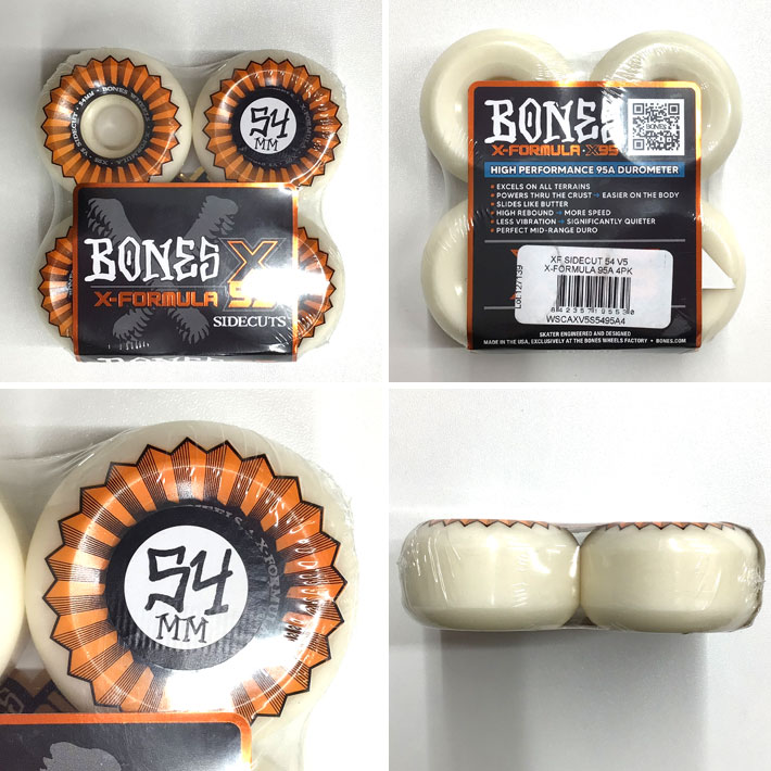 BONES X-FORMULA 54mm 95A ウィール 4個入り ボンズ スケートボード ウィール BONES WHEEL X-FORMULA SIDECUT