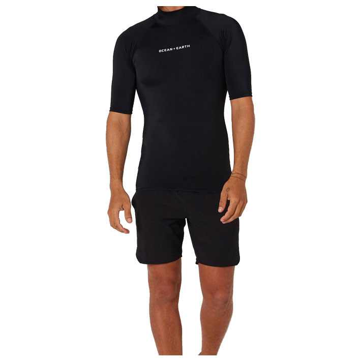O&E オーシャンアンドアース SPF50+ SCRIPT S/S RASH GUARD ラッシュガード サーフィン ハイネック 半袖 紫外線対策 海 OCEAN&EARTH | OCEAN＆EARTH | 03
