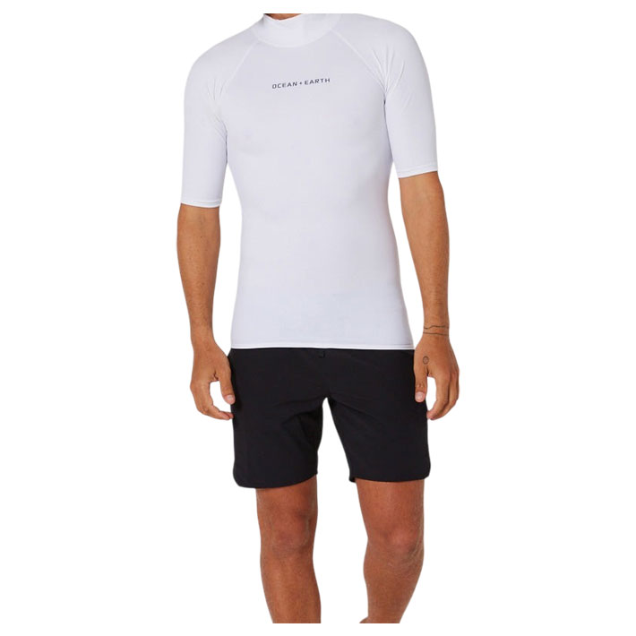 O&E オーシャンアンドアース SPF50+ SCRIPT S/S RASH GUARD ラッシュガード サーフィン ハイネック 半袖 紫外線対策 海 OCEAN&EARTH | OCEAN＆EARTH | 01