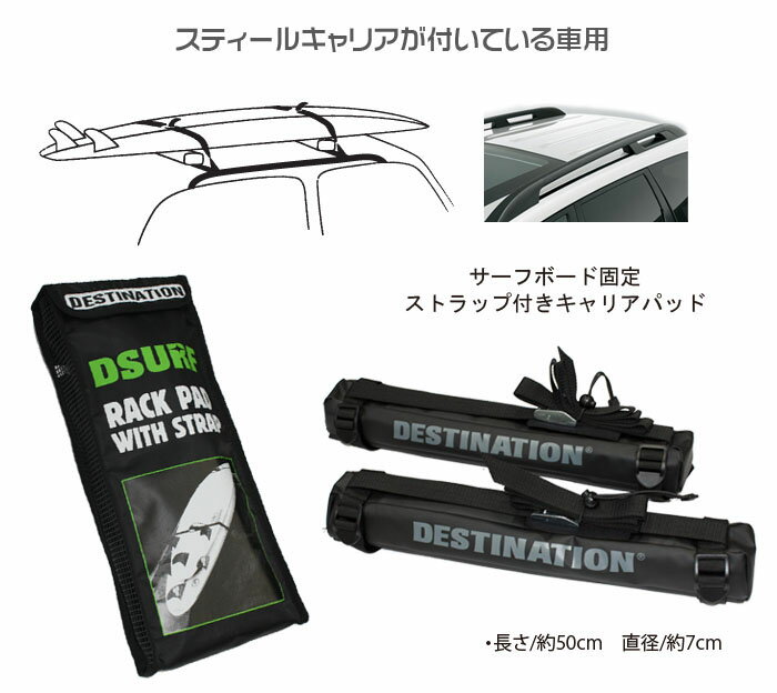 デスティネーション ラックパッド キャリアパッド DESTINATION キャリア パッド ラックパッド サーフボード 車用
