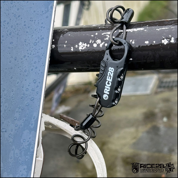 RICE28 ケーブルロック スノーボード ライス28 盗難防止 防犯 3桁