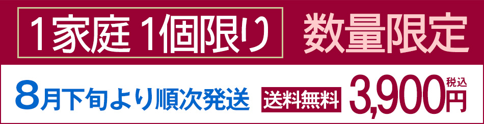 数量限定 8月下旬より順次発送 