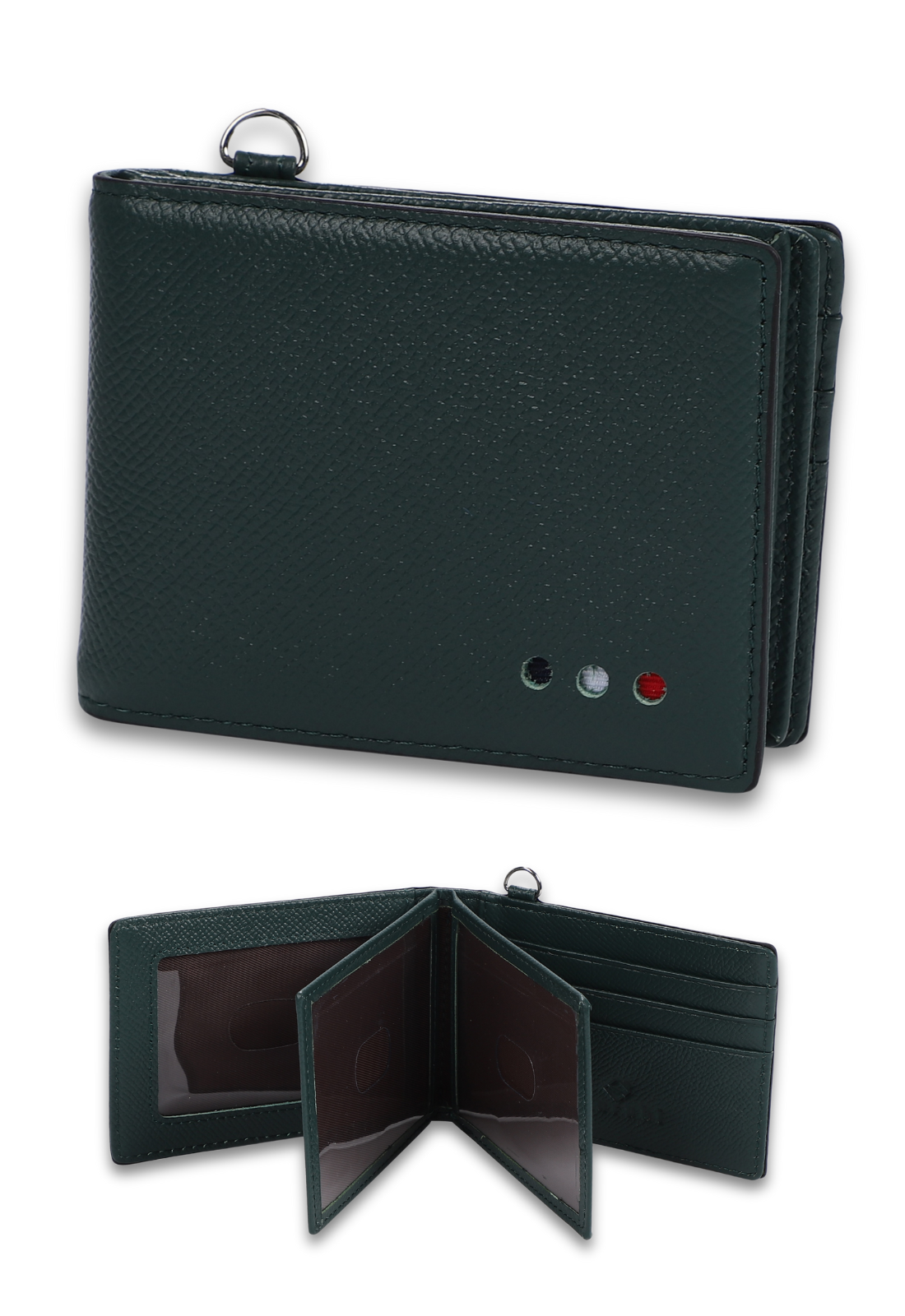 パスケース 定期入れ メンズ Dカン付き 9枚収納 免許証入れ 本革 二