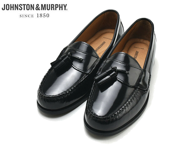 Johnston&murphy タッセルローファー　黒　レザー　サイズ8、5 JOHNSTON&MURPHY ジョンストン＆マーフィー タッセルローファー