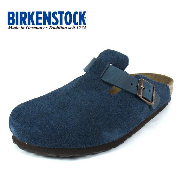 ビルケンシュトック　ボストン 39 25.0 ブルー　レギュラーフィット BIRKENSTOCK BOSTON SUEDE LEATHER 【NARROW】 ビルケンシュトッ