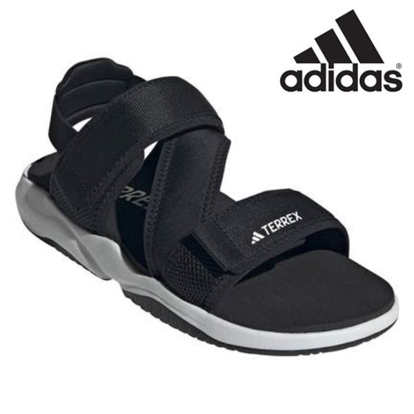 adidas（アディダス） サンダル レディース 靴 黒 ブラック 白