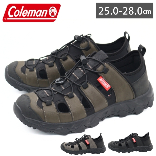Coleman（コールマン） サンダル メンズ 靴 黒 ブラック かかとが