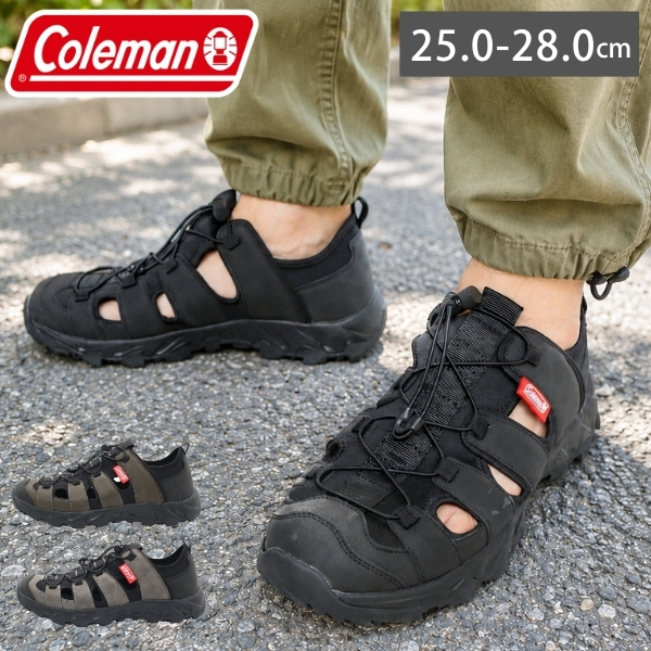 Coleman（コールマン） サンダル メンズ 靴 黒 ブラック かかとが