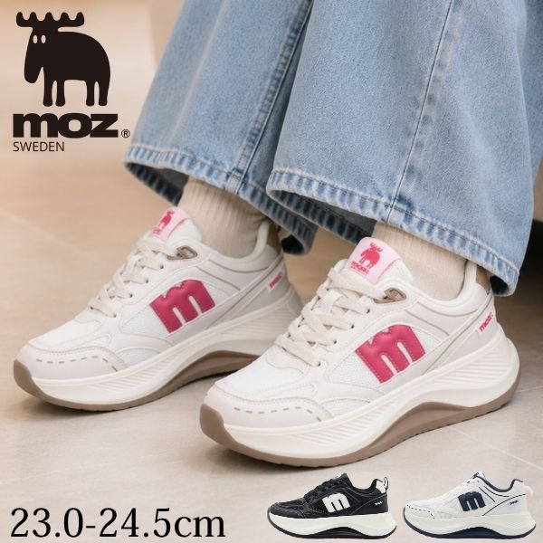 moz（モズ） スニーカー レディース 靴 ダッドスニーカー 黒 ブラック