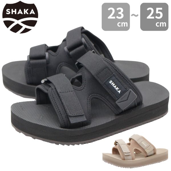 SHAKA スポーツサンダル ブラック　25センチ SHAKA（シャカ） サンダル レディース 靴 黒 ブラック 夏 トープ