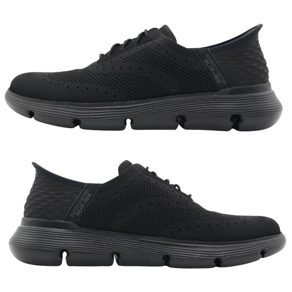 うさ様用26cm(25.5cm相当)スケッチャーズ黒メンズ軽量スリッポン SKECHERS スケッチャーズ スニーカー スリッポン メンズ 靴 黒