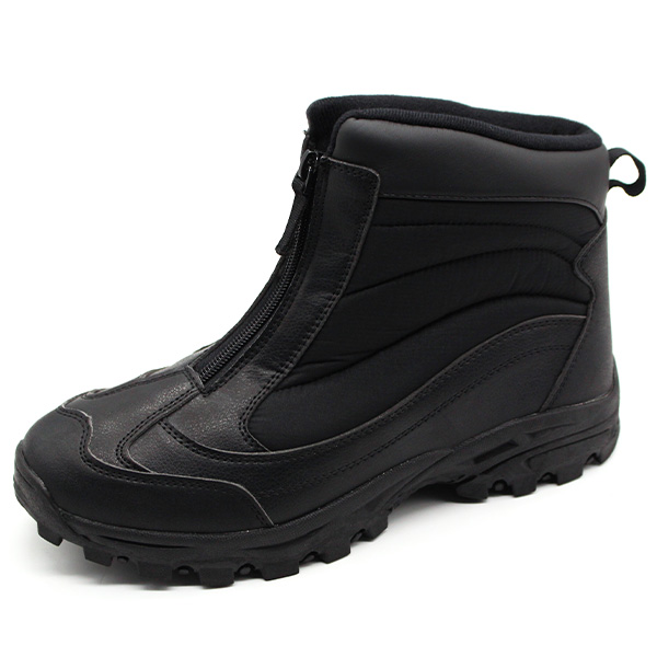 ブーツ メンズ 靴 スニーカー 黒 ブラック 防水 雨 雪 シンプル かっこいい フロントジップ 暖かい 通学 通勤 トリガー TRYGEAR TRG-003｜footone｜03