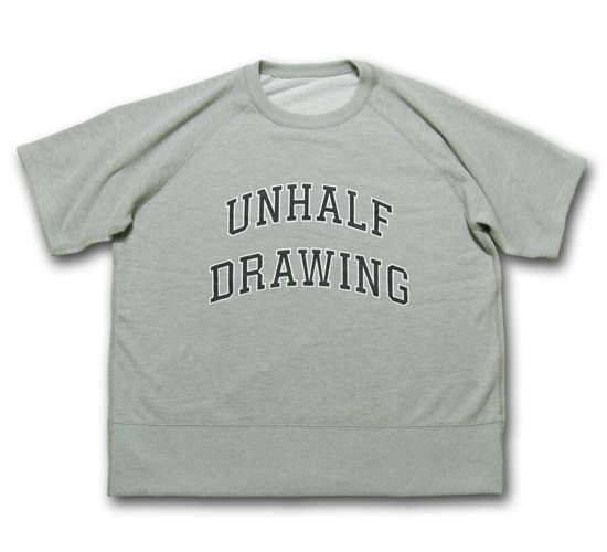 海千山千會 UNHALF DRAWING 【アンハーフ　ドローイング】 UNHALFDRAWING SWEAT HALF SLEEVE CALLEGE LOGO | バンザイペイント | 01