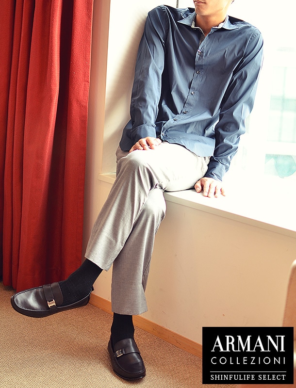 ARMANI COLLEZIONI アルマーニ ボタン シャツ 長袖 メンズ ストレッチ