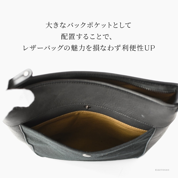 日本製 撥水レザー 本革 ワン ショルダーバッグ メンズ 斜めがけ 軽い 