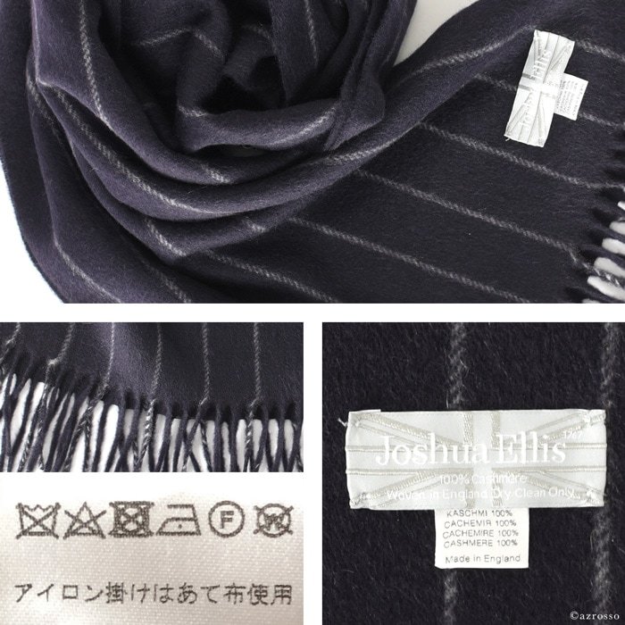 Joshua Ellis（ジョシュアエリス） マフラー メンズ 紺 黒 おしゃれ