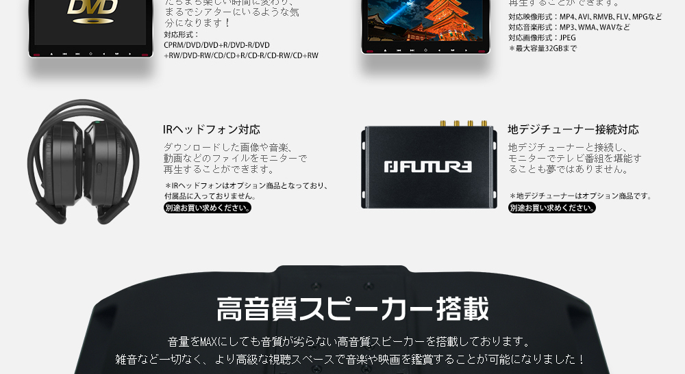 トヨタ toyota プリウス ZVW5 11.6インチDVDプレーヤー 車載 ヘッドレストモニター IPS 液晶 HDMI CPRM対応 スロットイン式 2個セット dvd