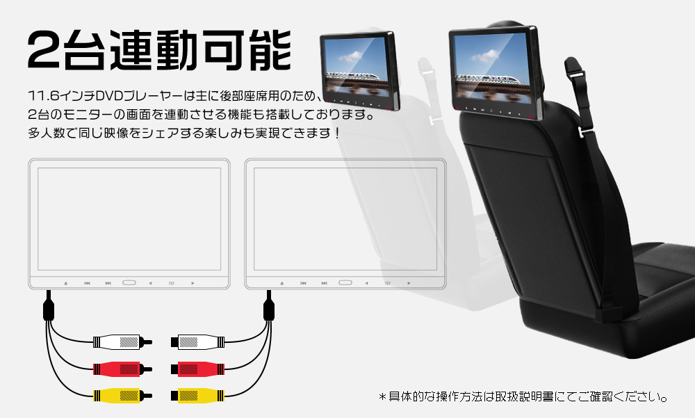 スズキ suzuki クルーズ CPRM対応 HR52S ヘッドレストモニター 2個セット HDMI IPS 11.6インチDVDプレーヤー  スロットイン式 dvd 車載 液晶 通販