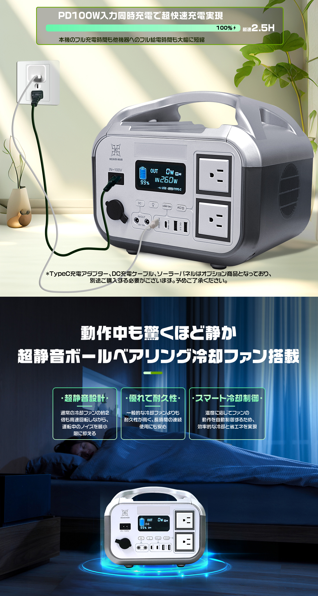 休み限定特価]ポータブル電源 大容量 180000mAh/576Wh 急速充電