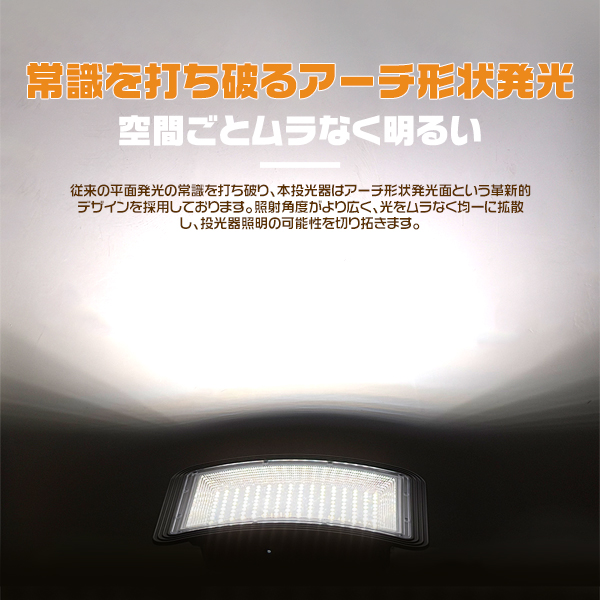 500W LED投光器 充電式 ソーラー USB充電 46800LM 4つ発光モード 弧面超広角 無段階調光 折りたたみソーラーパネル 防災グッズ IP66 1台 3年保証 関連画像2