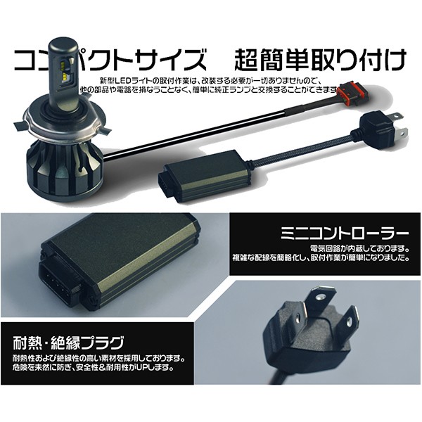 LEDヘッドライト フォグランプ H4HI/LO H7 HB3 HB4 12000LM 車検対応 6k グレア防止 超薄型0.8mm基盤 ledバルブ 2年保証 送料無 2個 hot 関連画像5