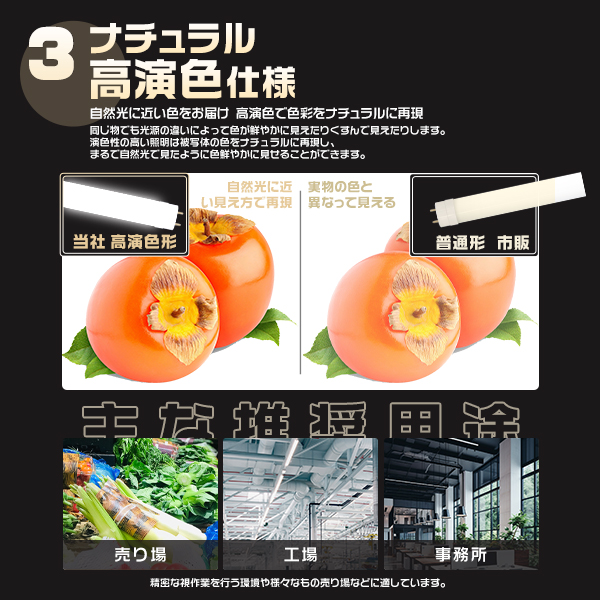 led蛍光灯超絶高輝度 4500LM 40W形 40W型「50本セット」直管 120cm 336チップ 40W型 グロー器具工事不要 led照明 EMC対応 色選択 6500K 5000K 2年保証 | ブランド登録なし | 07