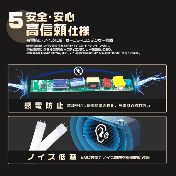 led蛍光灯超絶高輝度 4500LM 40W形 40W型「50本セット」直管 120cm 336チップ 40W型 グロー器具工事不要 led照明 EMC対応 色選択 6500K 5000K 2年保証 | ブランド登録なし | 10