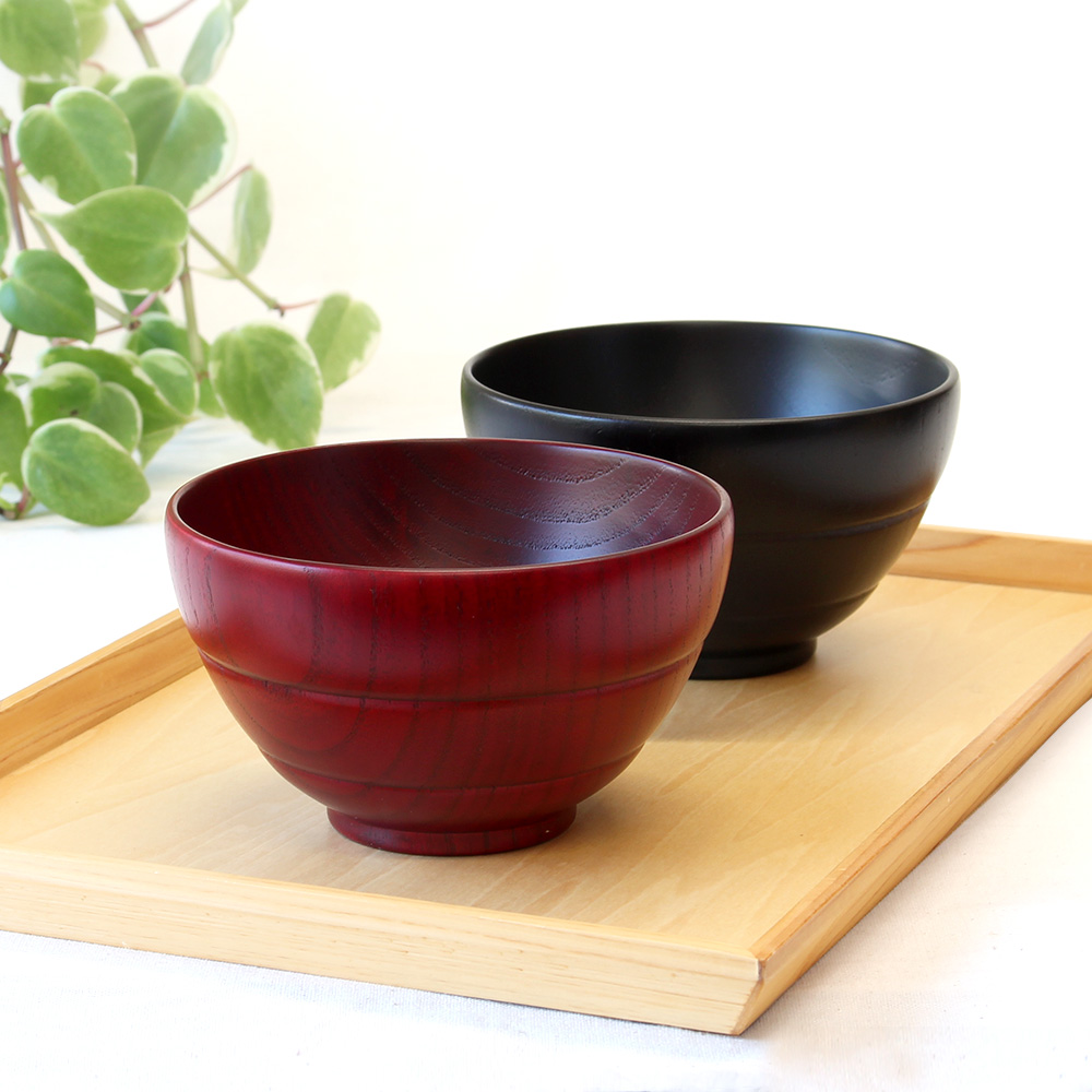 お椀 夫婦汁椀 2個 ペアセット 木製 漆器 4120 食洗機対応 ギフト 角田